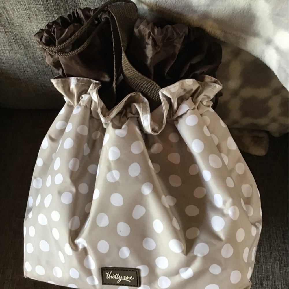 Thirty-One Polka Dot Tan and Brown Women's Bag